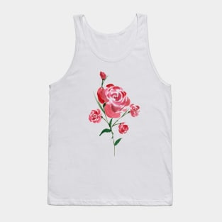 Red Watercolor Roses Tank Top